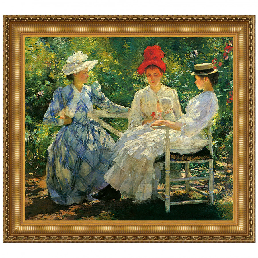 Toscano - Three Sisters June Sunlight Framed Canvas Replica Painting