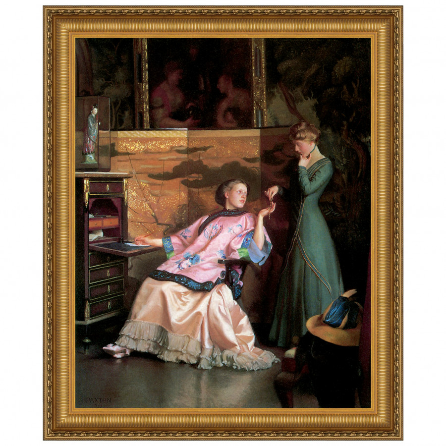 Toscano - The New Necklace Framed Canvas Replica Painting