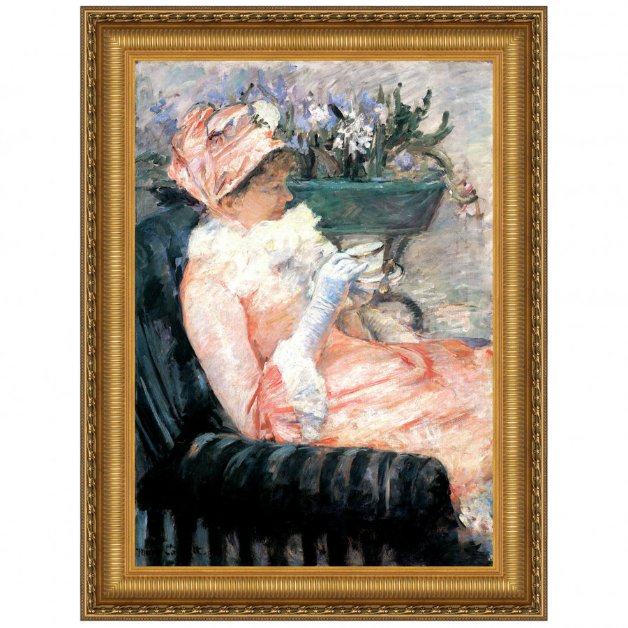Toscano - The Cup of Tea Framed Canvas Replica Painting