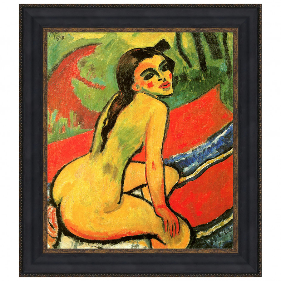 Toscano - Seated Girl Framed Canvas Replica Painting