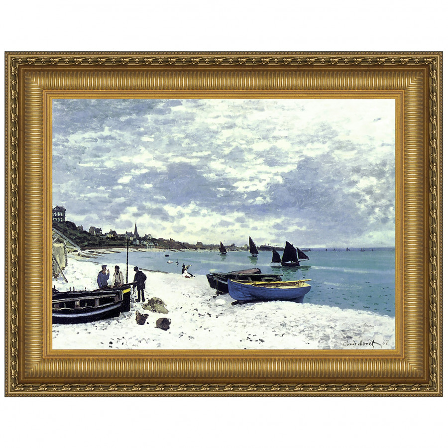 Toscano - Beach at Sainte-Adresse Framed Canvas Replica Painting