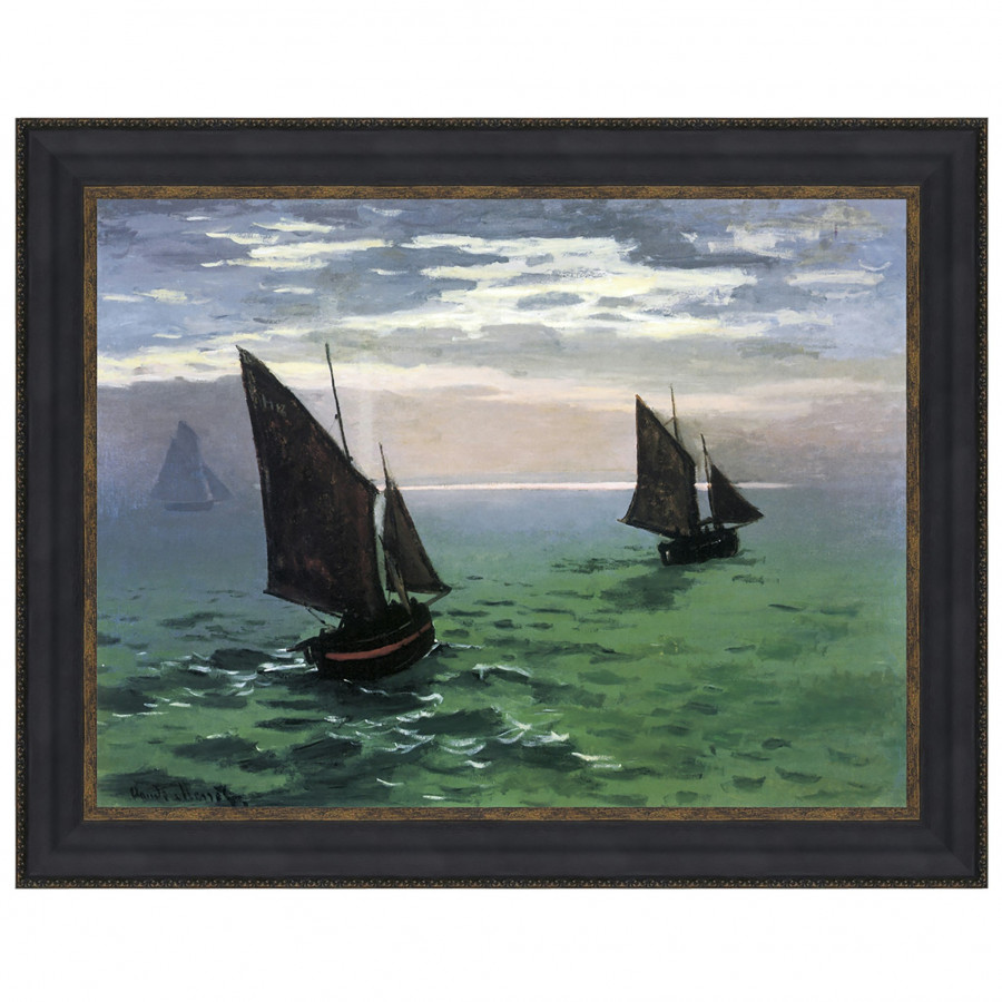 Toscano - Fishing Boats at Sea Framed Canvas Replica Painting