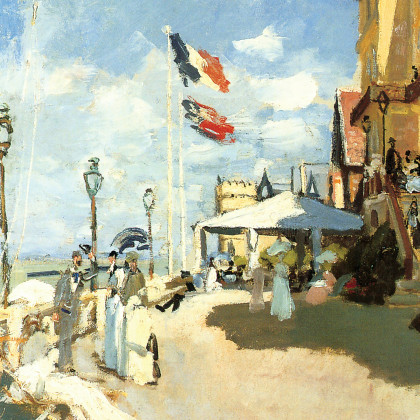 Toscano Hotel des Roches Noires, Trouville Framed Canvas Replica Painting - Large