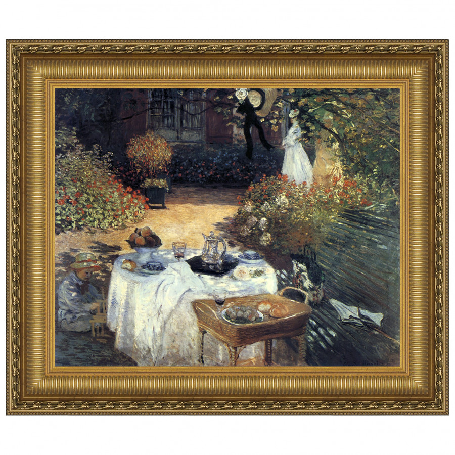 Toscano - Luncheon Monet Garden Framed Canvas Replica Painting