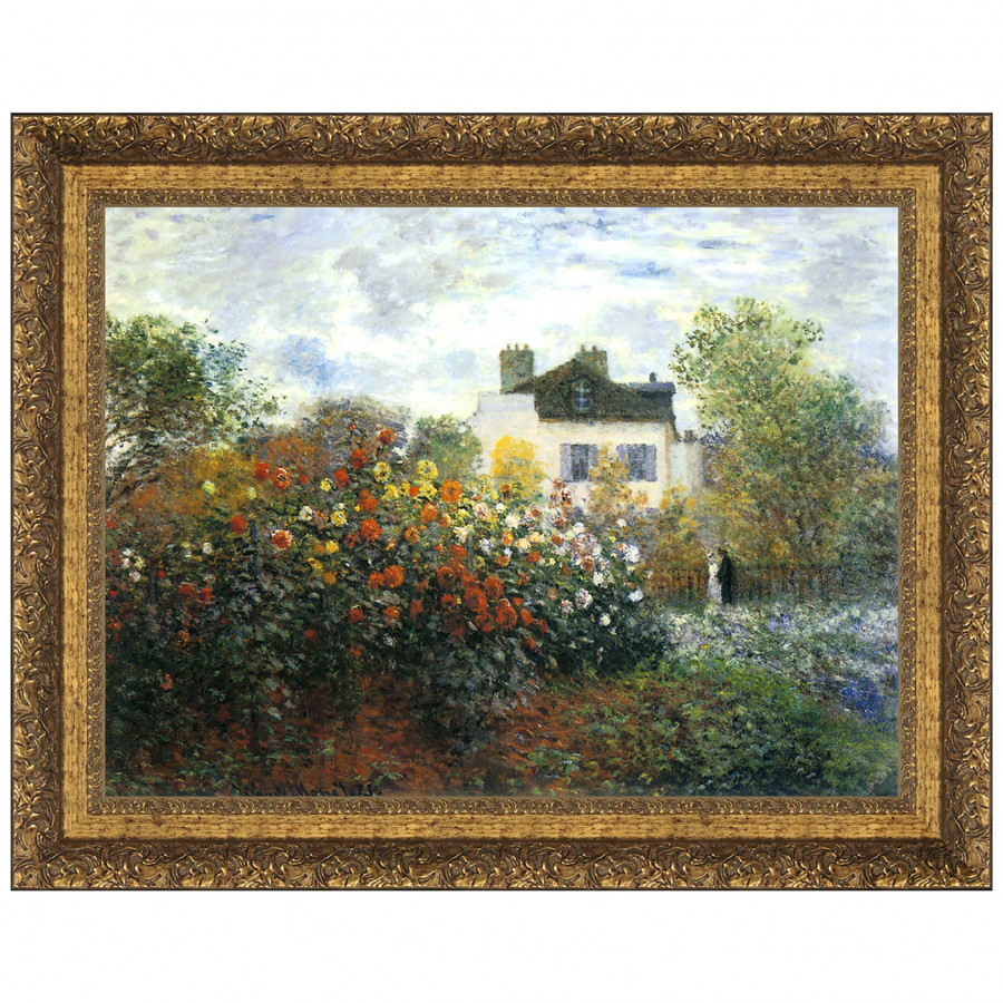 Toscano - Monet Garden at Argenteuil (Dahlias) Framed Canvas Replica Painting