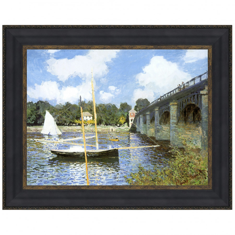 Toscano Bridge at Argenteuil Framed Canvas Replica Painting - Medium