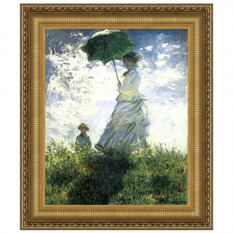 Toscano - Woman with a Parasol Framed Canvas Replica Painting