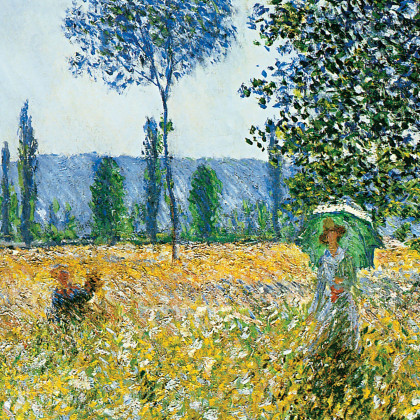 Toscano Sunlight Effect under the Poplars Framed Canvas Replica Painting - Grande