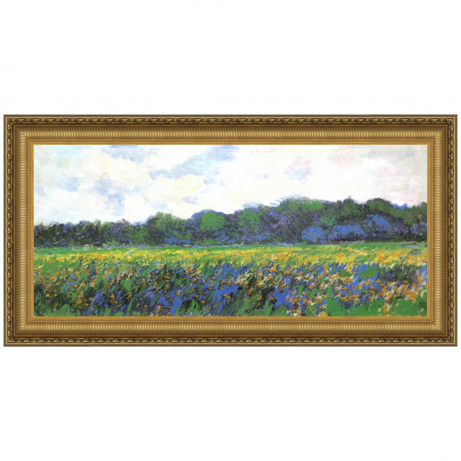 Toscano - Field of Yellow Irises at Giverny Framed Canvas Replica Painting