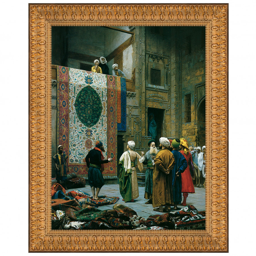 Toscano Carpet Merchant Framed Canvas Replica Painting - Grande