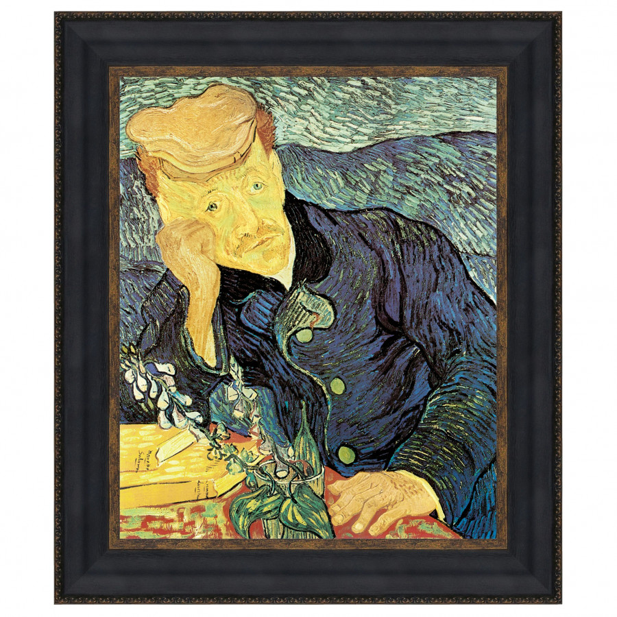 Toscano Portrait of Doctor Gachet Framed Canvas Replica Painting - Small