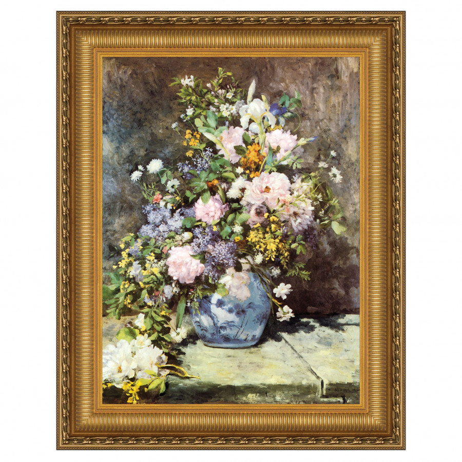 Toscano - Vase of Flowers 1886 Framed Canvas Replica Painting
