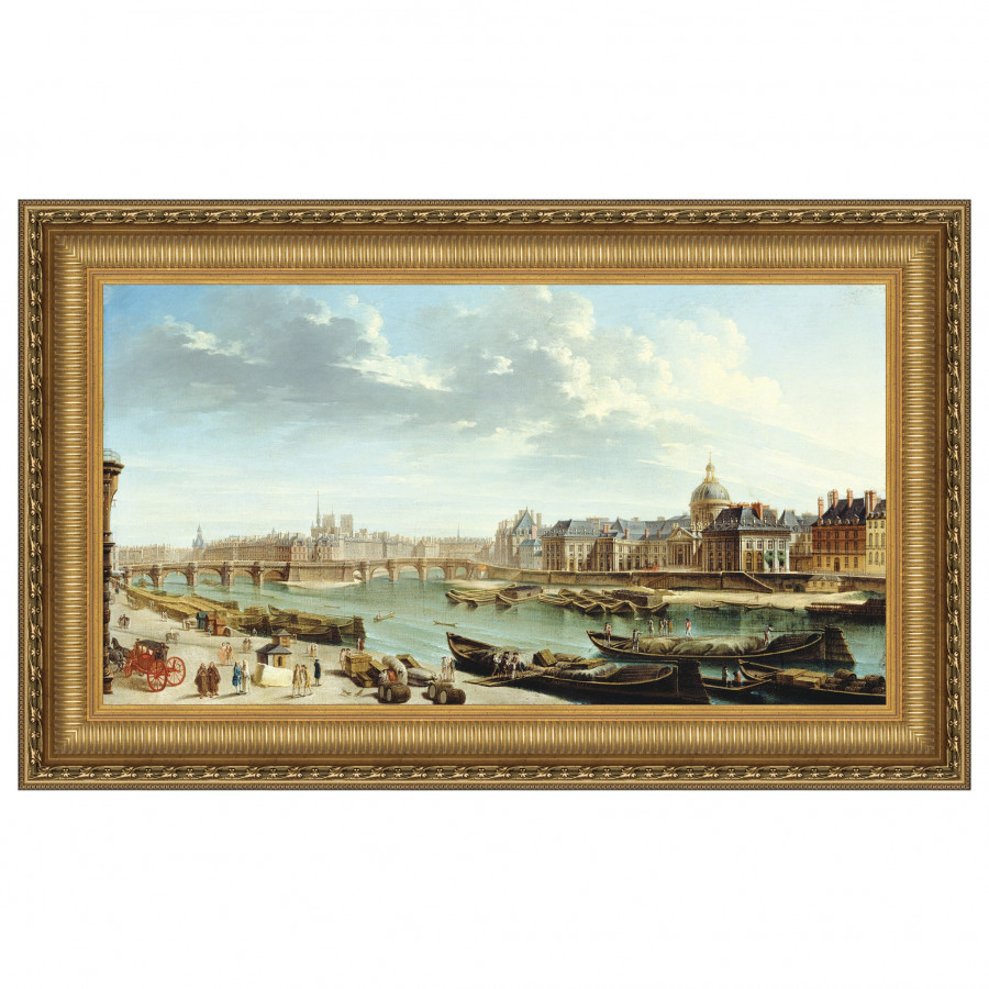 Toscano - A View of Paris with the Ile de la Cite Framed Canvas Replica Painting