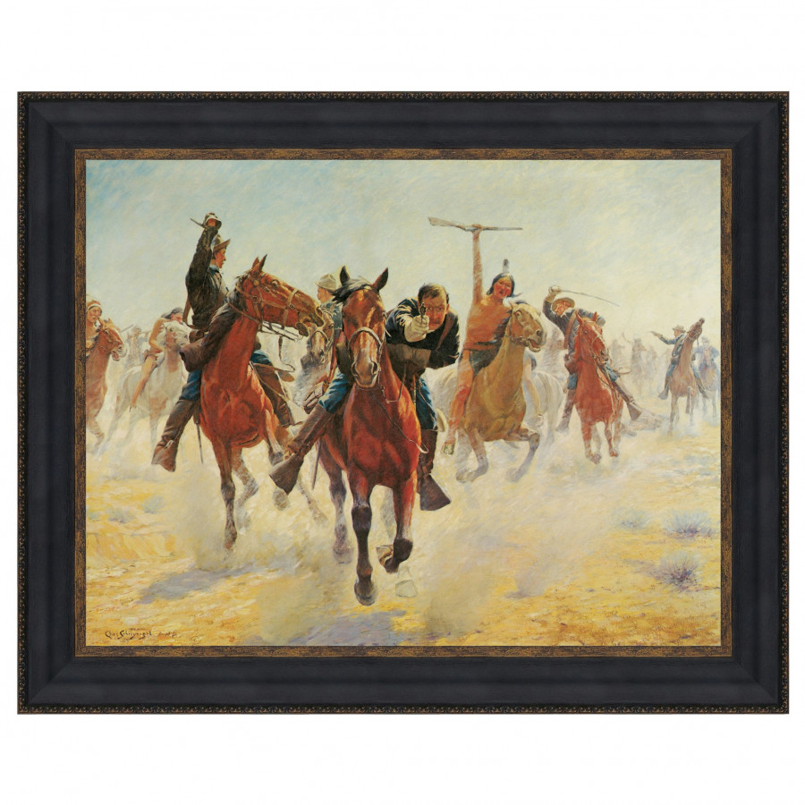 Toscano Breaking Through the Line Framed Canvas Replica Painting - Large