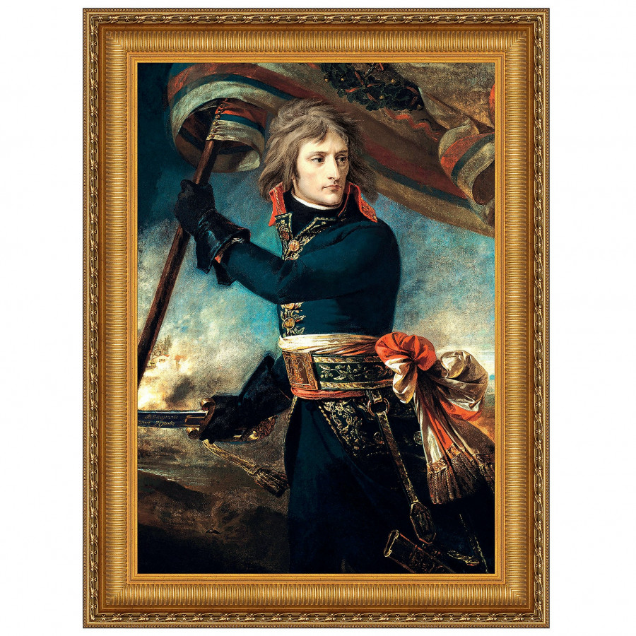 Toscano - General Bonaparte on the Bridge at Arcole Framed Canvas Replica Painting
