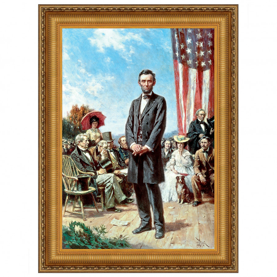 Toscano - The Gettysburg Address of 1863 Framed Canvas Replica Painting