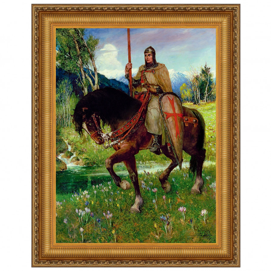 Toscano - Parsifal in Quest of the Holy Grail Framed Canvas Replica Painting