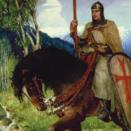 Toscano Parsifal in Quest of the Holy Grail Framed Canvas Replica Painting - Large