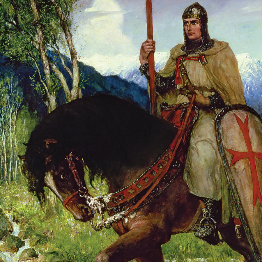 Toscano Parsifal in Quest of the Holy Grail Framed Canvas Replica Painting - Grande