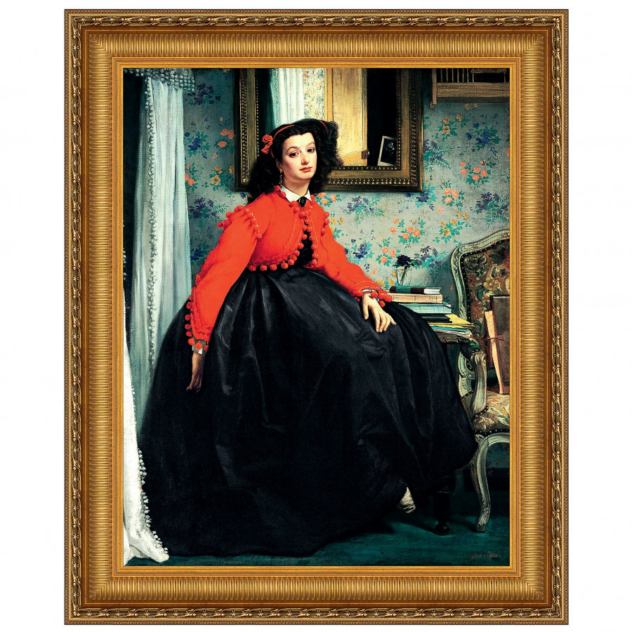Toscano - Portrait of Mlle. L.L. Young Framed Canvas Replica Painting