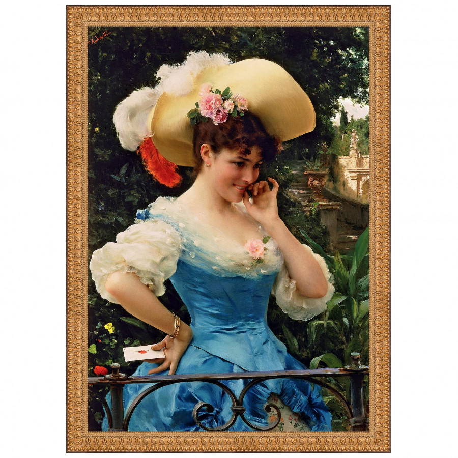 Toscano - The Love Letter Framed Canvas Replica Painting