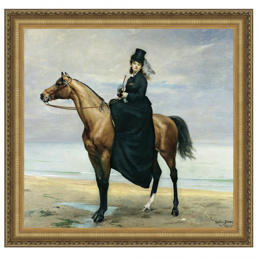 Toscano - Equestrian Portrait of Mademoiselle Croizette Framed Canvas Replica Painting