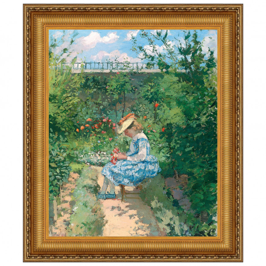 Toscano - Jeanne in the Garden Pontoise Framed Canvas Replica Painting