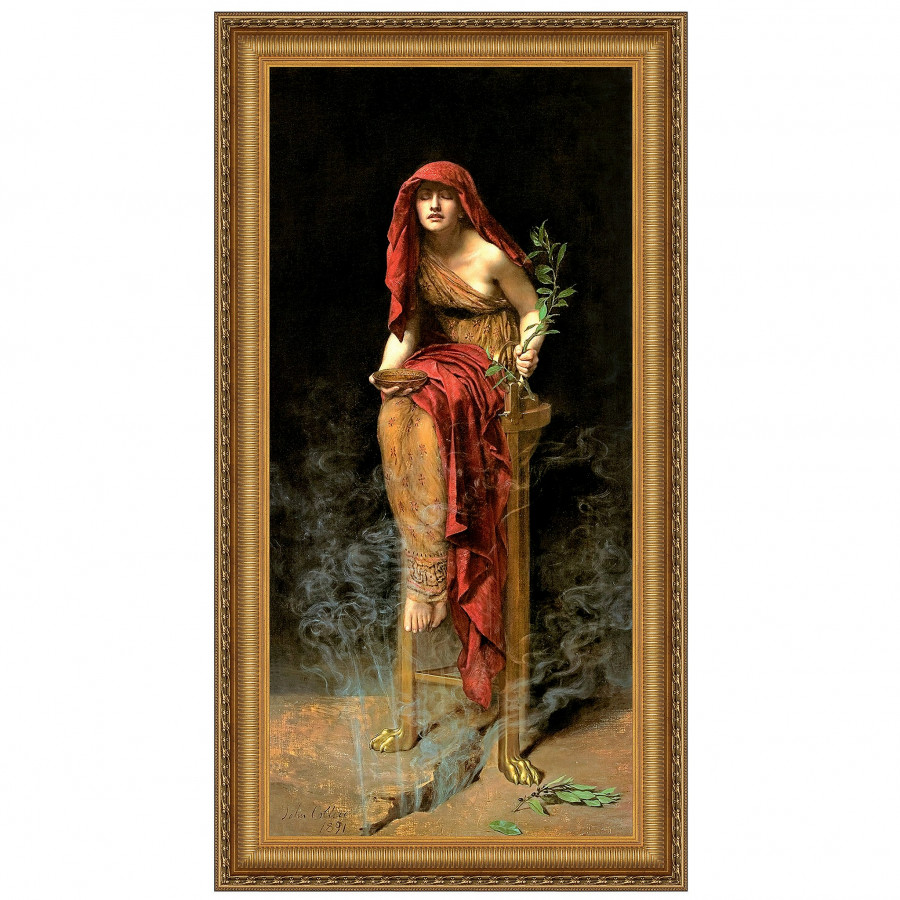 Toscano - The Priestess of Delphi Framed Canvas Replica Painting
