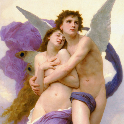 Toscano Le Ravissement d Psyche Framed Canvas Replica Painting - Medium