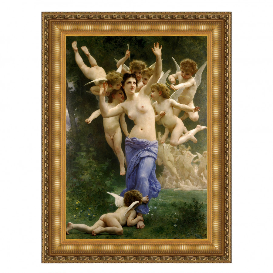 Toscano - Invading Cupid’s Realm Framed Canvas Replica Painting