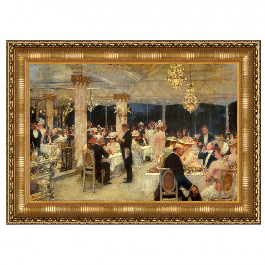Toscano - An Evening of Prizes at the Armenonville Pavilion Framed Canvas Replica Painting