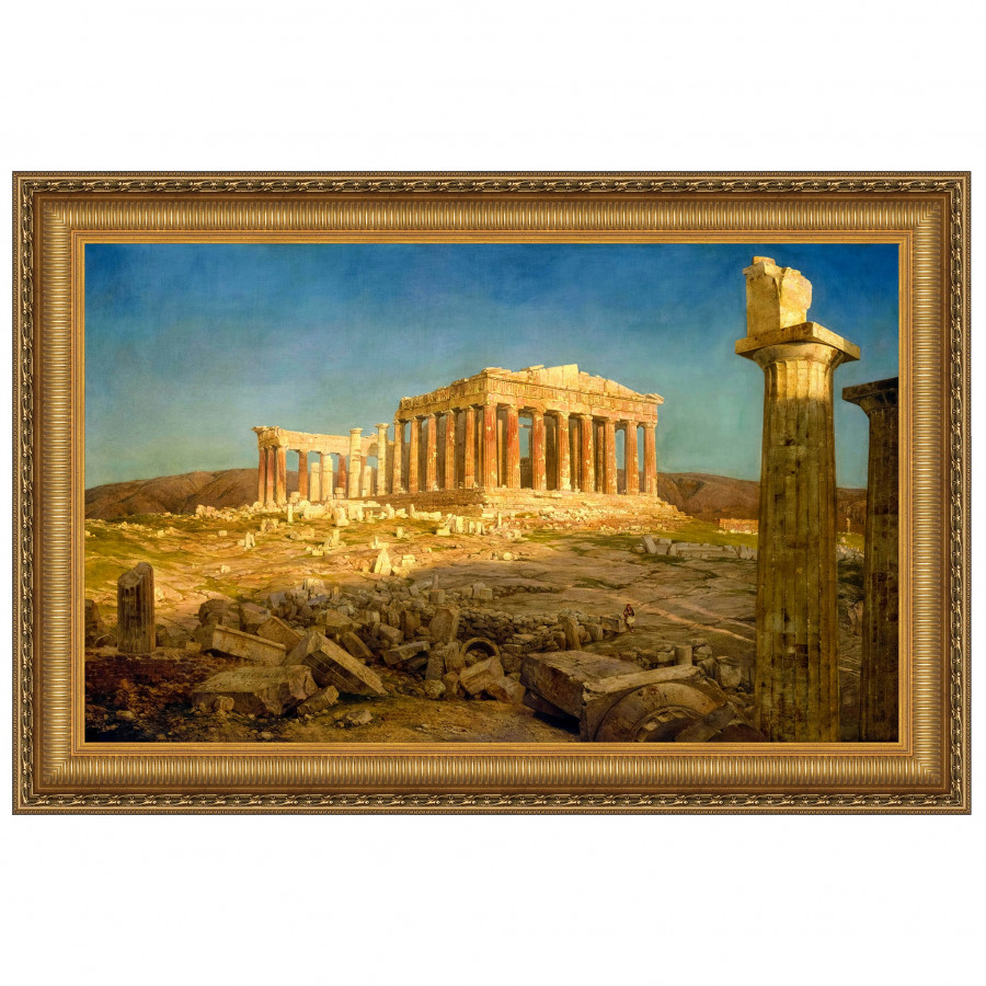 Toscano The Parthenon Framed Canvas Replica Painting - Small