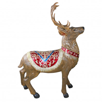 Toscano - Santa North Pole Illuminated Reindeer Holiday Statue