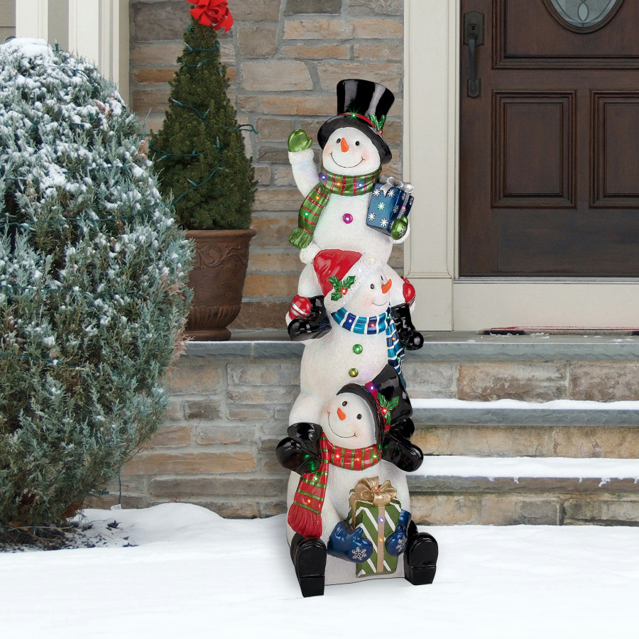 Toscano - SnowBro Illuminated Snowman Holiday Statue