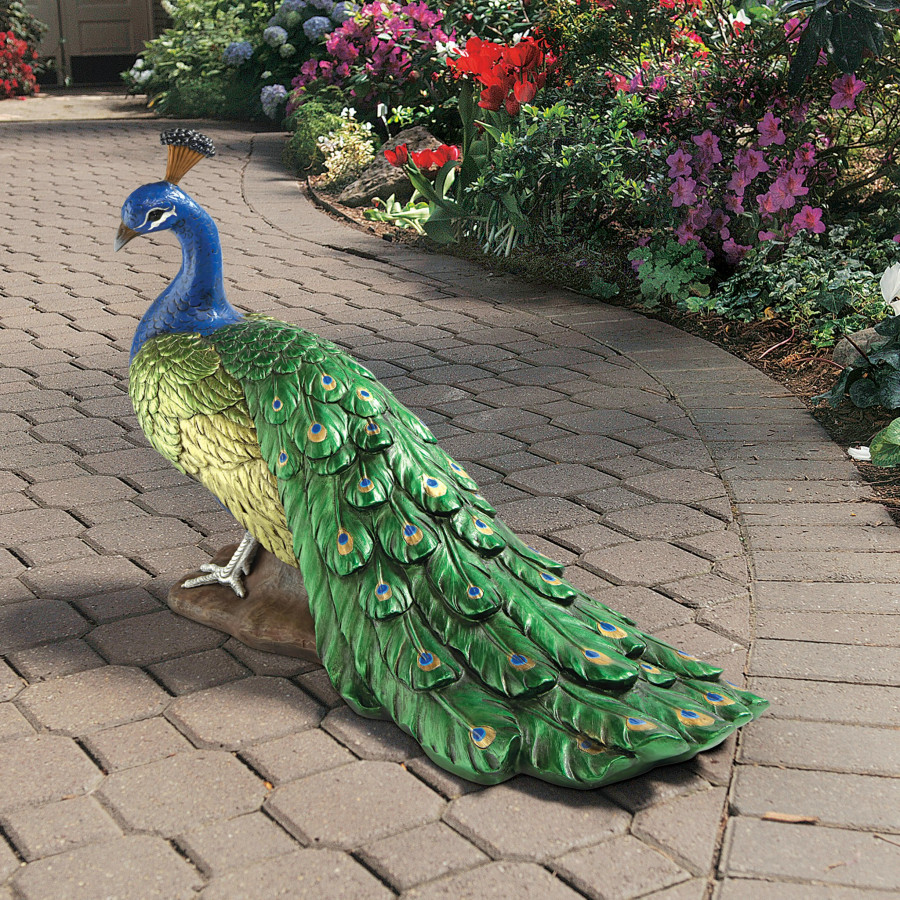 Toscano The Regal Peacock Large Garden Statue