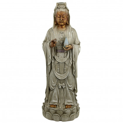 Toscano - Goddess Guan Yin Standing on a Lotus Statue