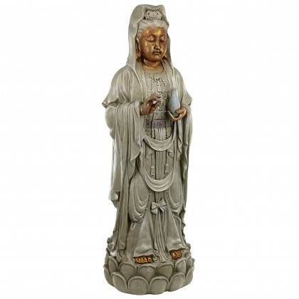 Toscano - Goddess Guan Yin Standing on a Lotus Statue