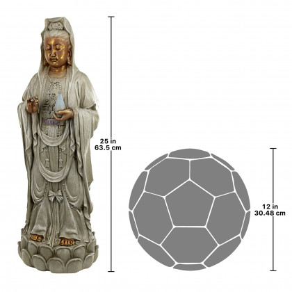 Toscano - Goddess Guan Yin Standing on a Lotus Statue