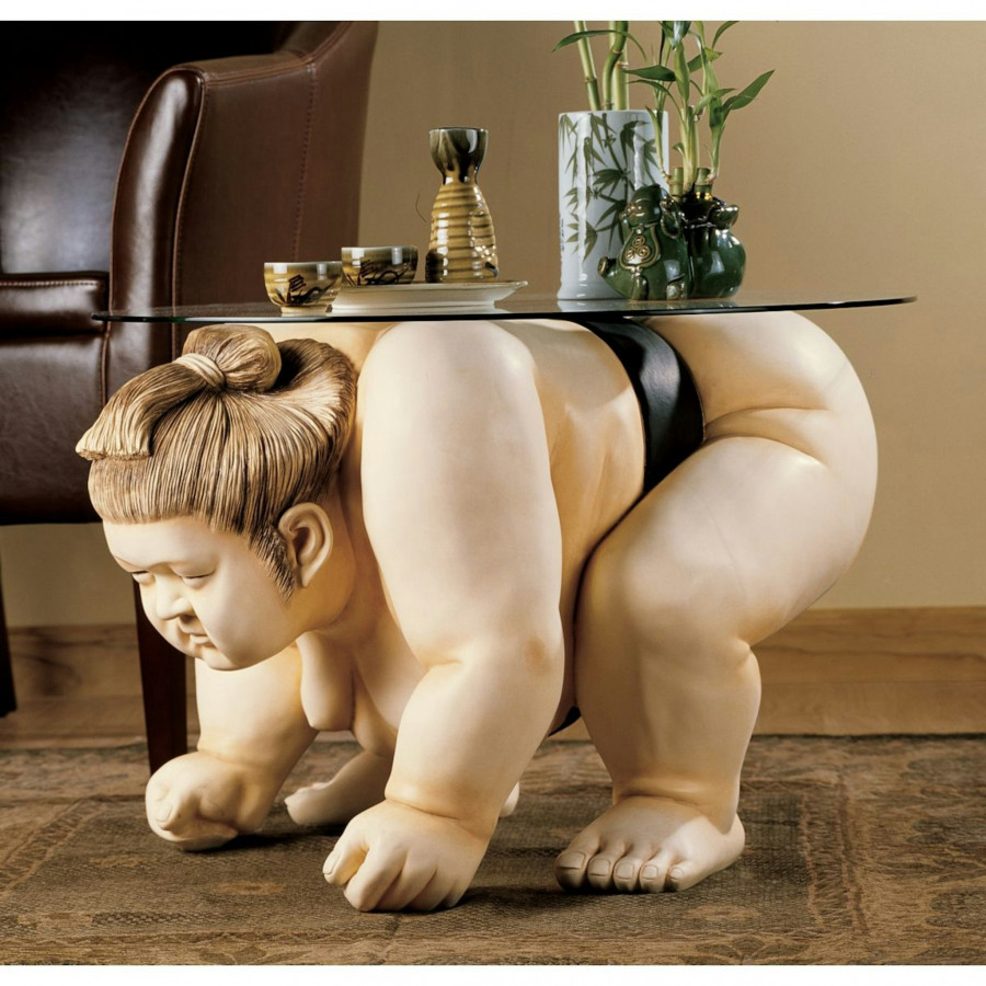Toscano - Basho the Sumo Wrestler Sculptural Table in Desinger Resin