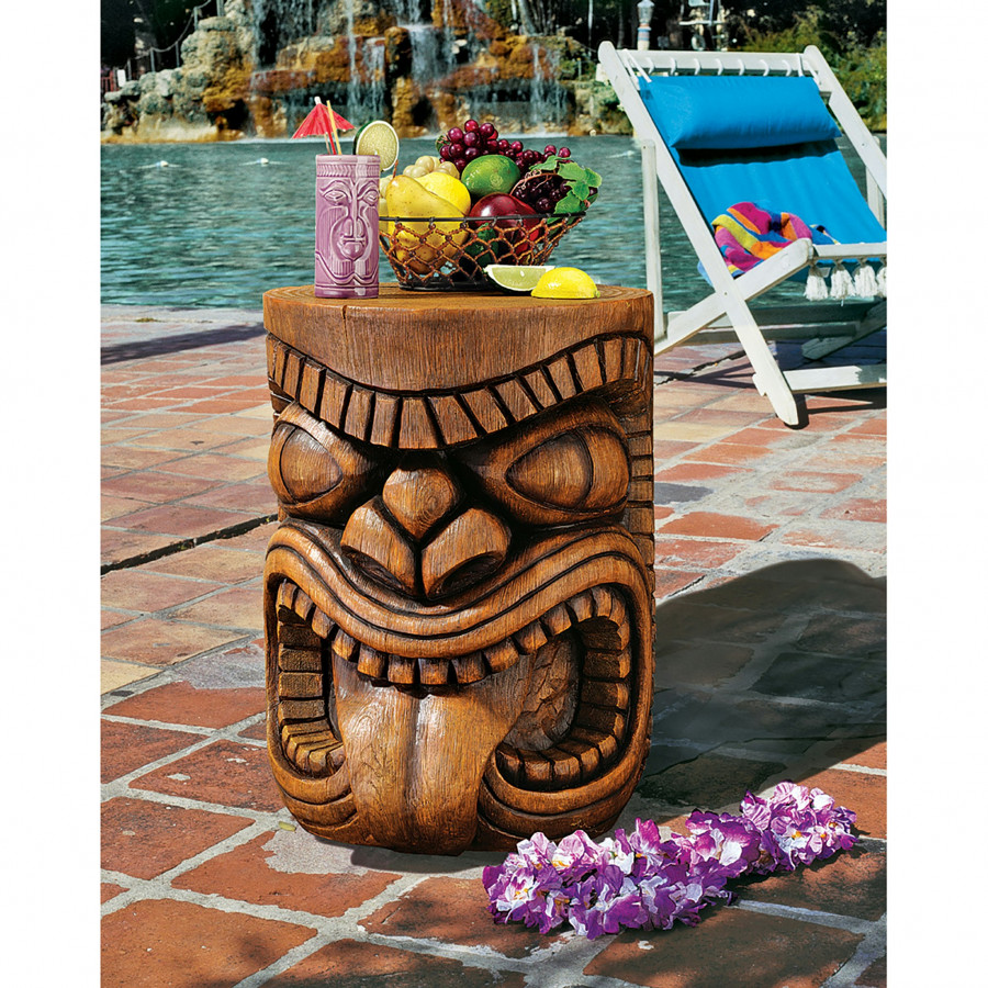 Toscano - The Lono (Tongue) Grand Tiki Sculptural Table in Designer Resin