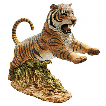 Toscano - Jungle Cat Leaping Bengal Tiger Statue