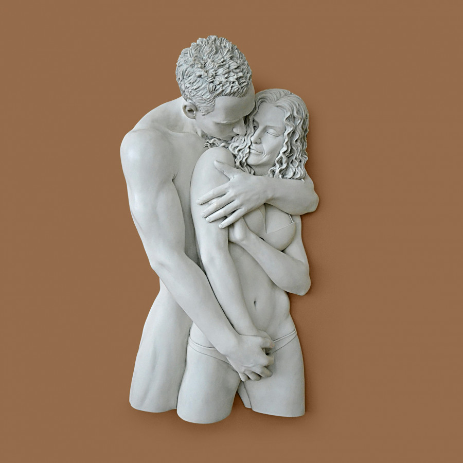 Toscano - Engulfing Embrace Lovers Wall Sculpture