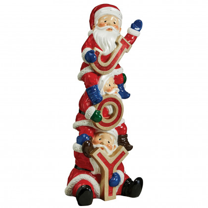 Toscano - The Christmas Crew Stacked Santa Illuminated Holiday Sculpture