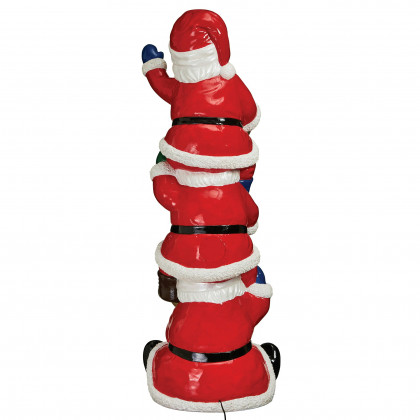 Toscano - The Christmas Crew Stacked Santa Illuminated Holiday Sculpture