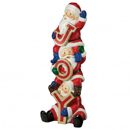 Toscano - The Christmas Crew Stacked Santa Illuminated Holiday Sculpture