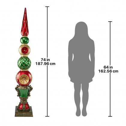 Toscano - Ornament Topiary Illuminated Holiday Statue