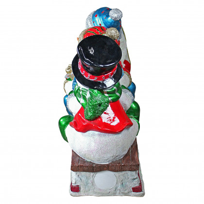 Toscano - Downhill to the Holidays Illuminated Snowman and Sled Statue