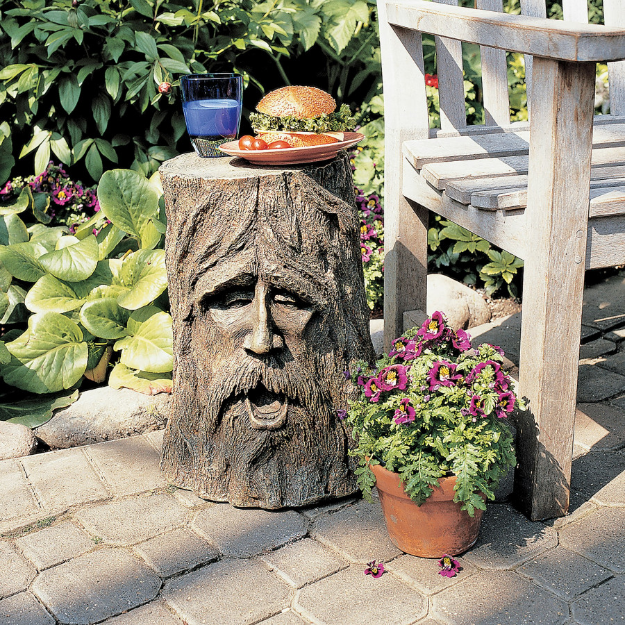 Toscano - The Odin Tree Stump Sculptural Table in Designer Resin