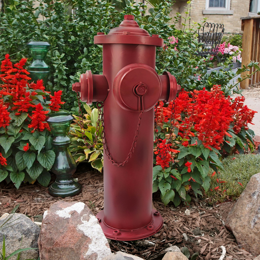 Toscano Vintage Metal Fire Hydrant Statue - Large