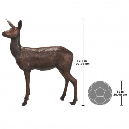 Toscano - Standing Doe Deer Garden Statue